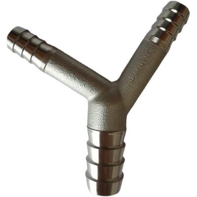สแตนเลส 304 Y-Type Barb Tee ติดกับขนาดที่กําหนดเองและการทุบการลงทุนสําหรับสายเชื่อมเชือกสามทาง